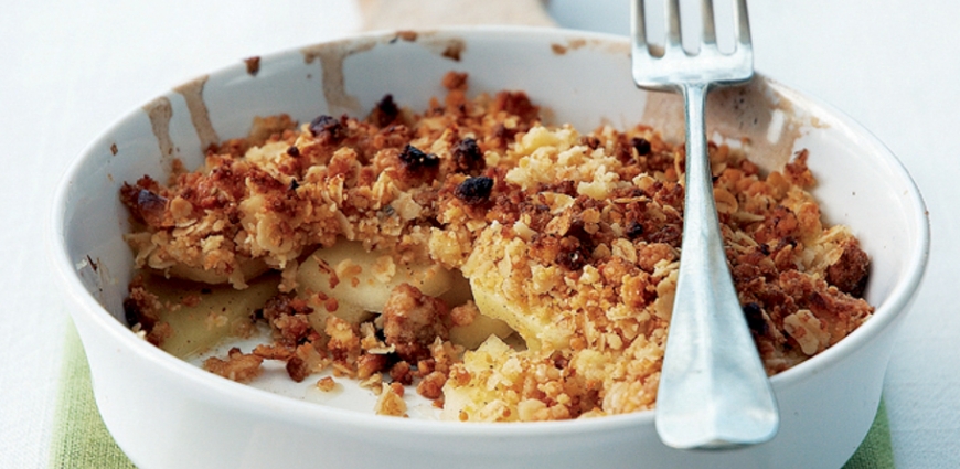 Crumble aux pommes et aux noix