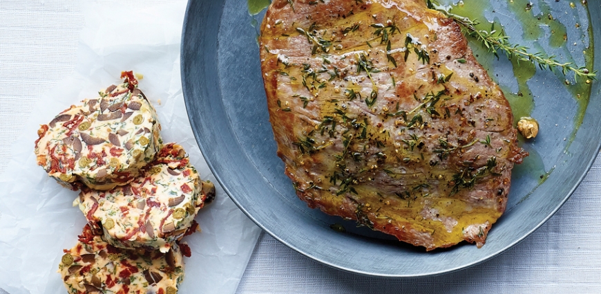 Porc Iberico, beurre aux herbes du sud