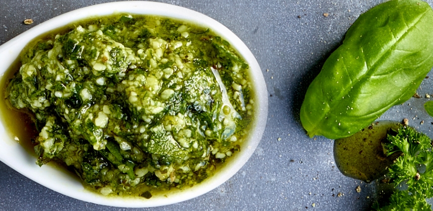 Pesto au basilic et à la coriandre