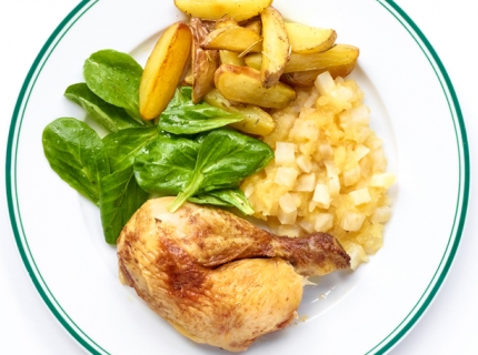 Poulet avec compote pomme-céleri