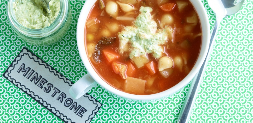 Minestrone au pesto de ricotta