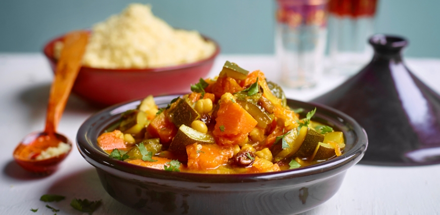 Tajine de légumes aux raisins