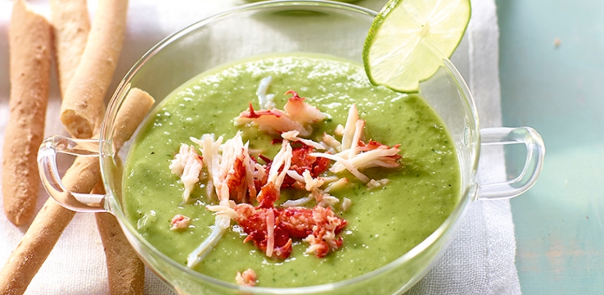 Gazpacho vert au crabe