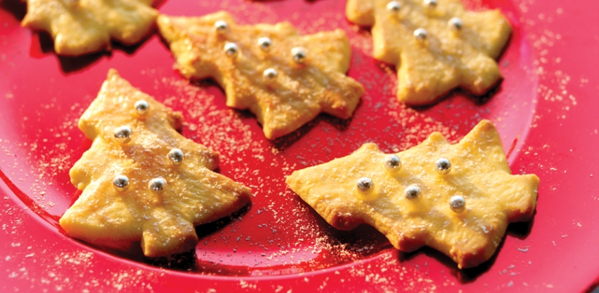 Biscuits en forme de sapins de Noël