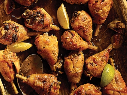 Pilons de poulet au four au thym et au limoncello