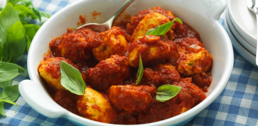 Boulettes de saumon à la sauce tomate