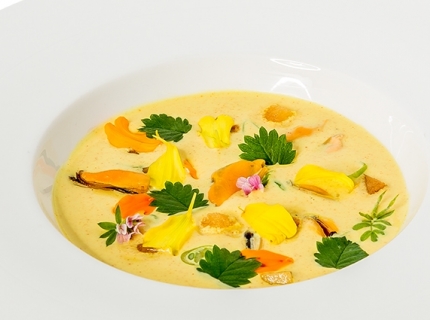 Velouté de moules safranées