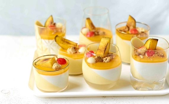 Duos de panna cotta à la mangue et à la vanille