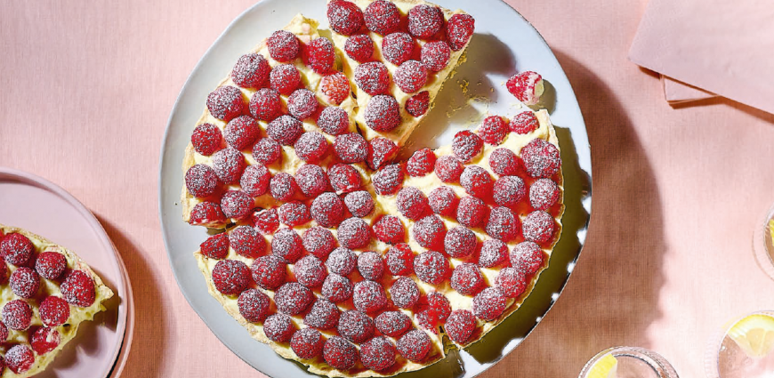 Croûte aux framboises à la crème diplomate