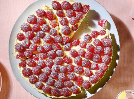 Croûte aux framboises à la crème diplomate