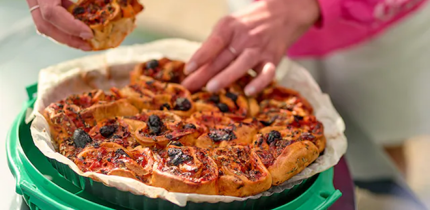 Pizza rolls aux champignons, jambon et courgettes