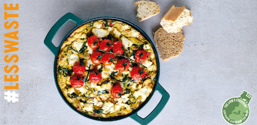 Strata aux épinards, lardons et ricotta