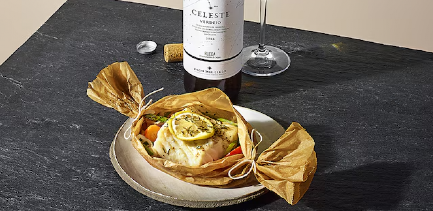 Filet de cabillaud en papillote et petits légumes