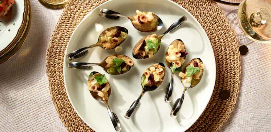 Cuillères apéro de légumes croquants et mayonnaise à la truffe